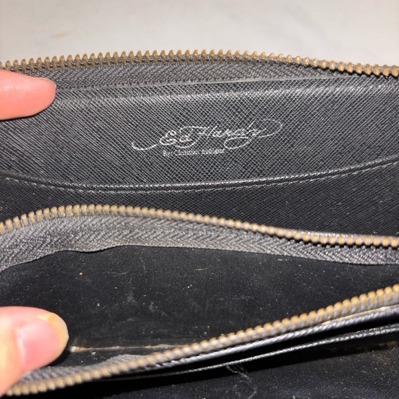 Distressed Ed Hardy Women's Wallet with Purple and Yellow Graphic - Picture 5 of 5